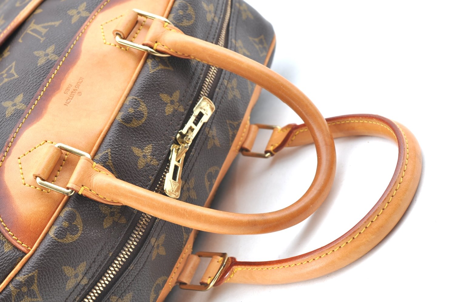 Authentic Louis Vuitton Monogram Deauville Hand Bag M47270 LV K6782