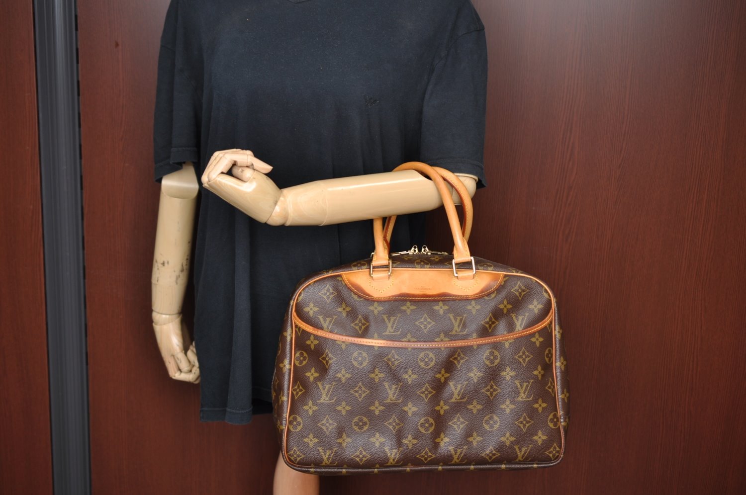 Authentic Louis Vuitton Monogram Deauville Hand Bag M47270 LV K6782