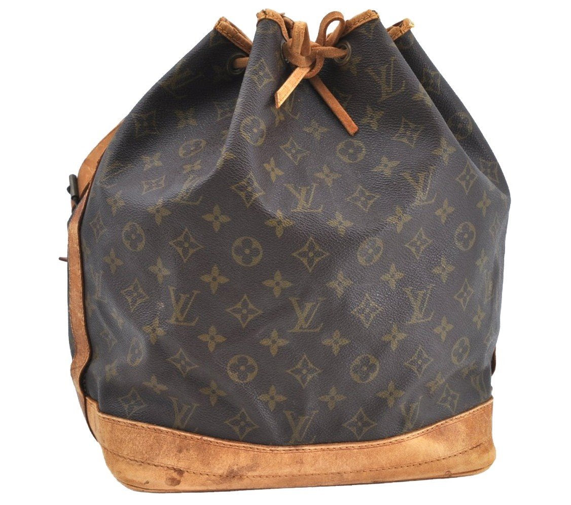 Authentic Louis Vuitton Monogram Noe Shoulder Drawstring Bag Old Model LV K6785