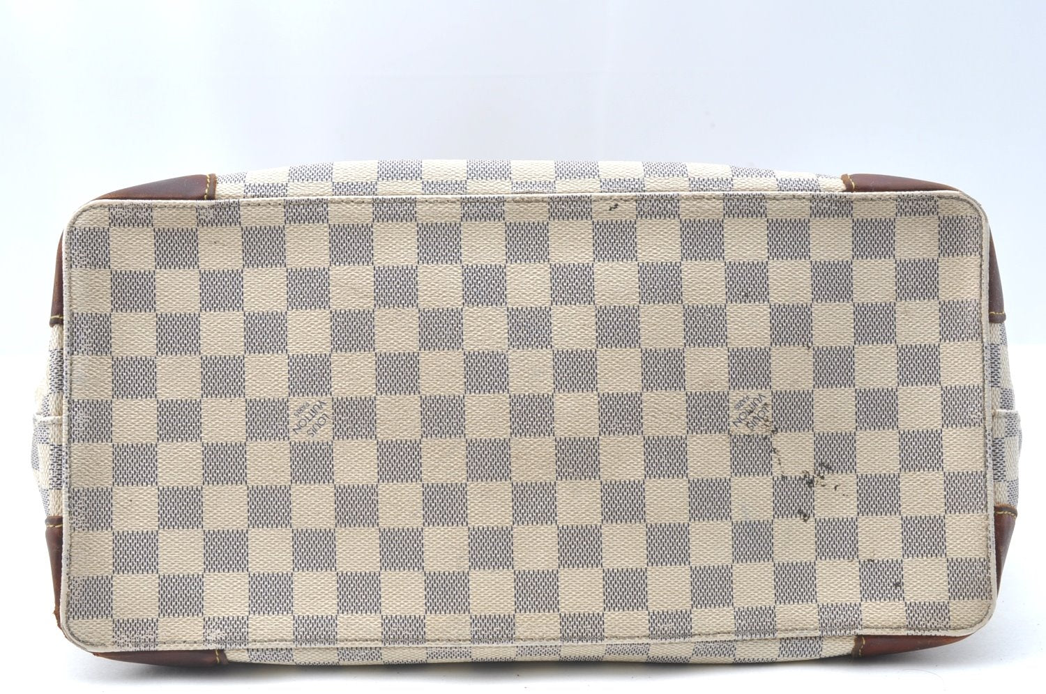 Authentic Louis Vuitton Damier Azur Hampstead MM N51206 Shoulder Tote Bag K6817