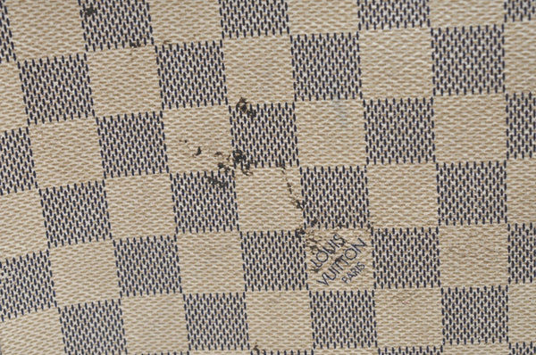 Authentic Louis Vuitton Damier Azur Hampstead MM N51206 Shoulder Tote Bag K6817