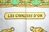 Authentic HERMES Carre 90 Scarf "LES CAVALIERS D'OR" Silk Green K6844