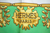 Authentic HERMES Carre 90 Scarf "LES CAVALIERS D'OR" Silk Green K6844