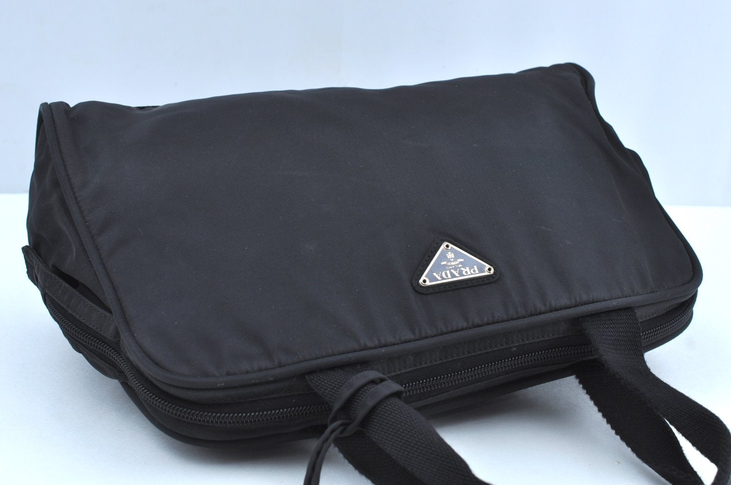 Authentic PRADA Nylon Tessuto Shoulder Hand Bag Black K6852