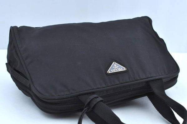 Authentic PRADA Nylon Tessuto Shoulder Hand Bag Black K6852