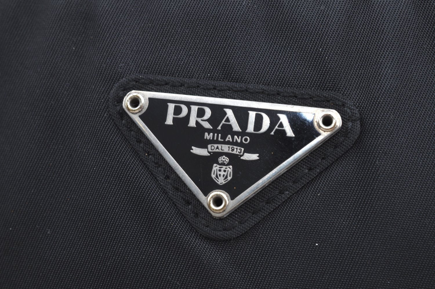 Authentic PRADA Nylon Tessuto Shoulder Hand Bag Black K6852
