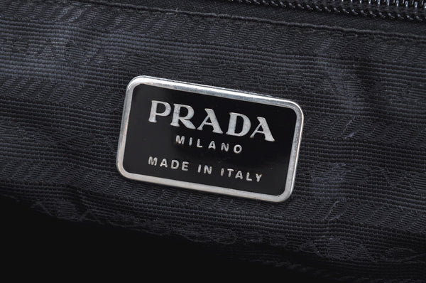 Authentic PRADA Nylon Tessuto Shoulder Hand Bag Black K6852