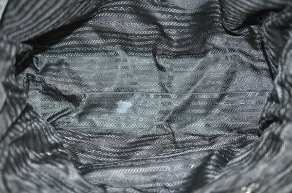 Authentic PRADA Nylon Tessuto Shoulder Hand Bag Black K6852