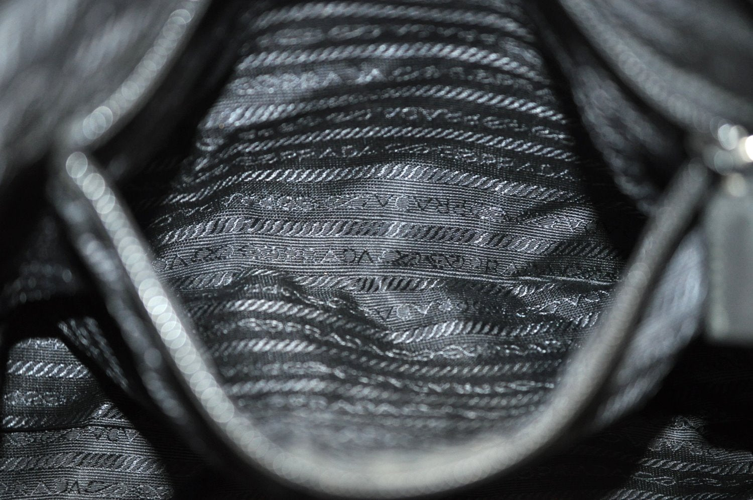 Authentic PRADA Nylon Tessuto Shoulder Hand Bag Black K6852