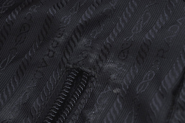 Authentic PRADA Nylon Tessuto Shoulder Hand Bag Black K6852