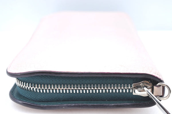 Authentic Christian Dior Vintage Long Wallet Purse Leather Light Pink K6856