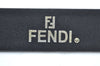 Authentic FENDI Vintage Belt Leather Size 110cm 43.3" Black Silver Box K6860