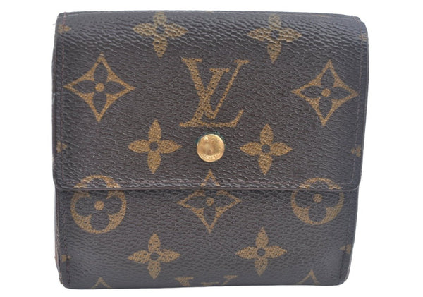 Authentic Louis Vuitton Monogram M61652 Porte Monnaie Billet Carte Credit K6862