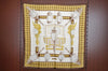 Authentic HERMES Carre 90 Scarf "FEUX DE ROUTE" Silk Brown K6873