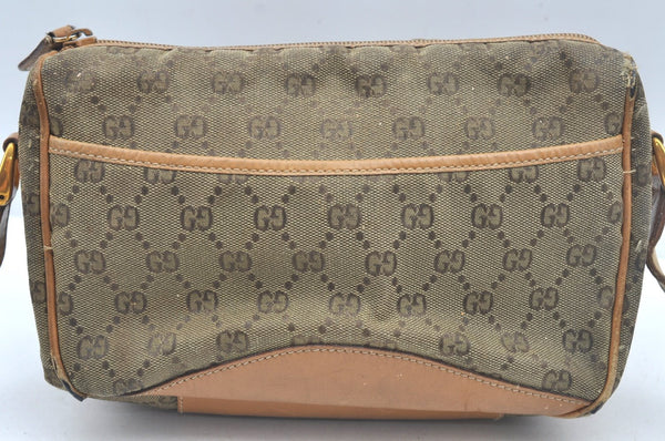 Authentic GUCCI Shoulder Cross Body Bag GG Canvas Leather Brown Junk K6918