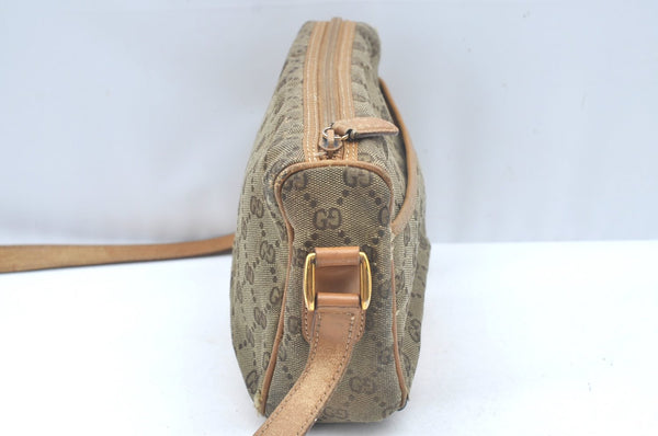 Authentic GUCCI Shoulder Cross Body Bag GG Canvas Leather Brown Junk K6918