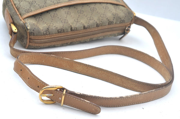Authentic GUCCI Shoulder Cross Body Bag GG Canvas Leather Brown Junk K6918