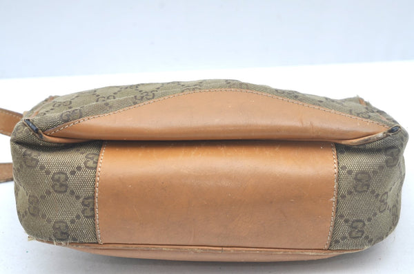 Authentic GUCCI Shoulder Cross Body Bag GG Canvas Leather Brown Junk K6918