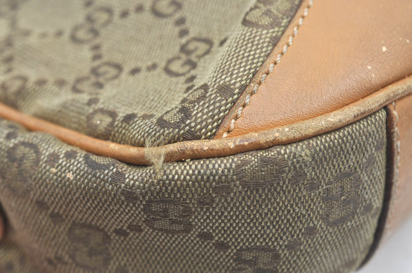 Authentic GUCCI Shoulder Cross Body Bag GG Canvas Leather Brown Junk K6918