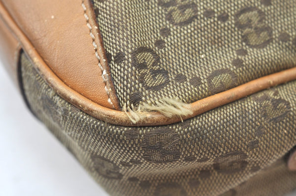 Authentic GUCCI Shoulder Cross Body Bag GG Canvas Leather Brown Junk K6918