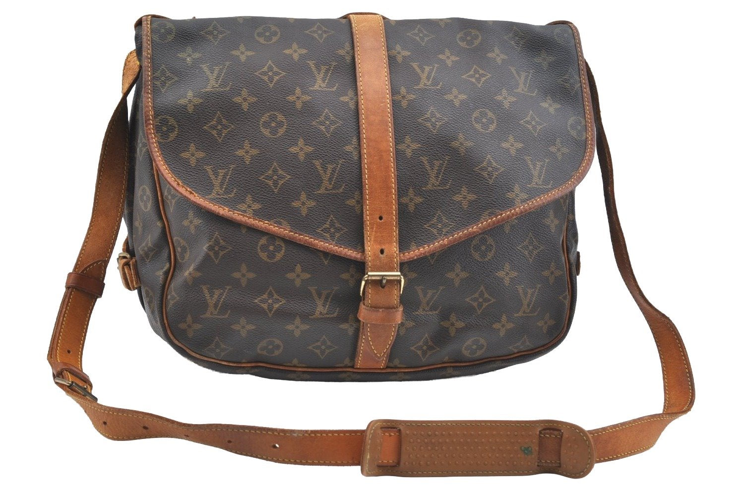 Authentic Louis Vuitton Monogram Saumur 35 Shoulder Cross Bag M42254 LV K6924
