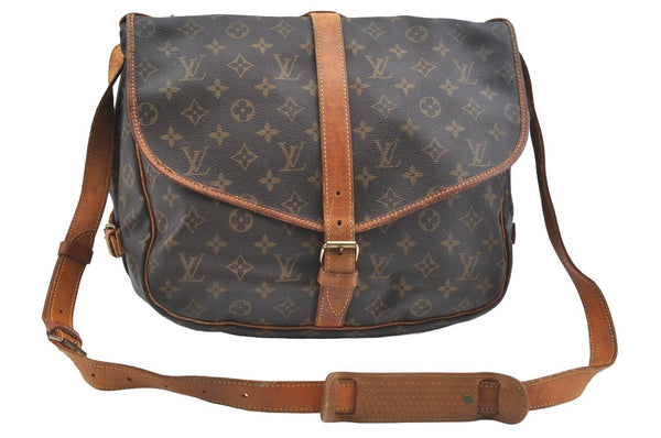Authentic Louis Vuitton Monogram Saumur 35 Shoulder Cross Bag M42254 LV K6924
