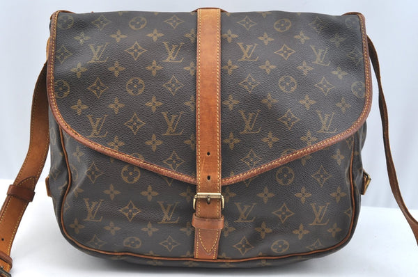 Authentic Louis Vuitton Monogram Saumur 35 Shoulder Cross Bag M42254 LV K6924
