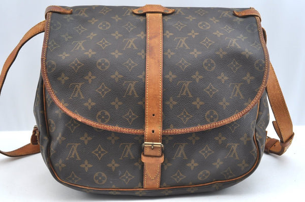 Authentic Louis Vuitton Monogram Saumur 35 Shoulder Cross Bag M42254 LV K6924