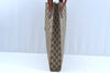 Authentic GUCCI Web Sherry Line Shoulder Tote Bag GG PVC Leather Brown K6925