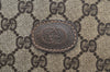 Authentic GUCCI Web Sherry Line Shoulder Tote Bag GG PVC Leather Brown K6925