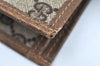 Authentic GUCCI Web Sherry Line Shoulder Tote Bag GG PVC Leather Brown K6925