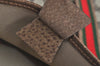 Authentic GUCCI Web Sherry Line Shoulder Tote Bag GG PVC Leather Brown K6925