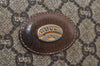 Authentic GUCCI GG Plus Vintage Clutch Hand Bag Purse PVC Leather Brown K6929