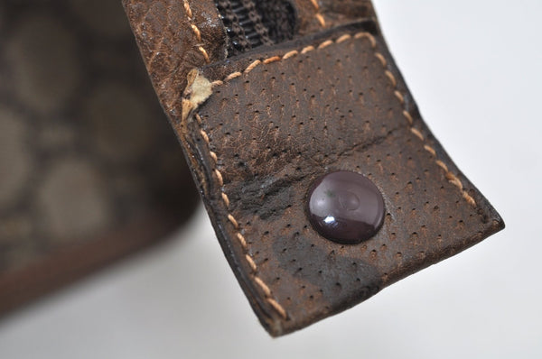 Authentic GUCCI GG Plus Vintage Clutch Hand Bag Purse PVC Leather Brown K6929