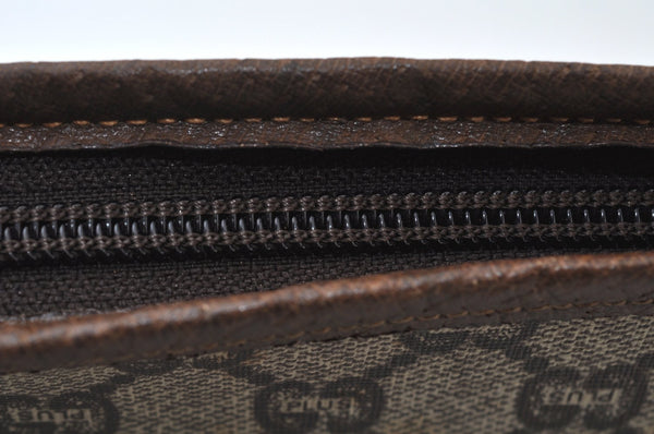 Authentic GUCCI GG Plus Vintage Clutch Hand Bag Purse PVC Leather Brown K6929