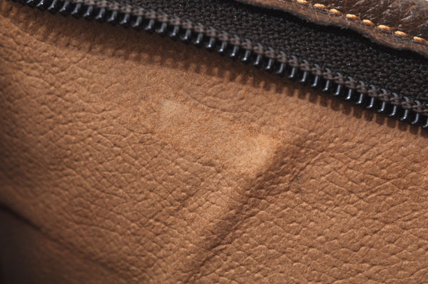 Authentic GUCCI GG Plus Vintage Clutch Hand Bag Purse PVC Leather Brown K6929