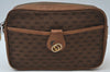 Authentic GUCCI Vintage Micro GG Canvas Leather Clutch Bag Brown K6930