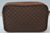 Authentic GUCCI Vintage Micro GG Canvas Leather Clutch Bag Brown K6930