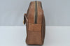 Authentic GUCCI Vintage Micro GG Canvas Leather Clutch Bag Brown K6930