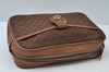 Authentic GUCCI Vintage Micro GG Canvas Leather Clutch Bag Brown K6930