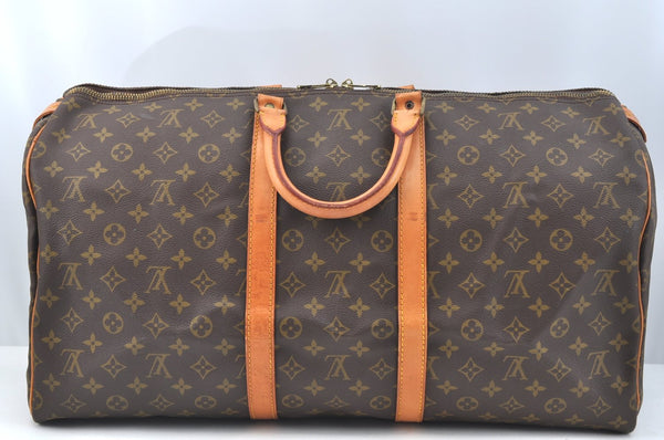 Authentic Louis Vuitton Monogram Keepall 55 Travel Boston Bag M41424 LV K6957