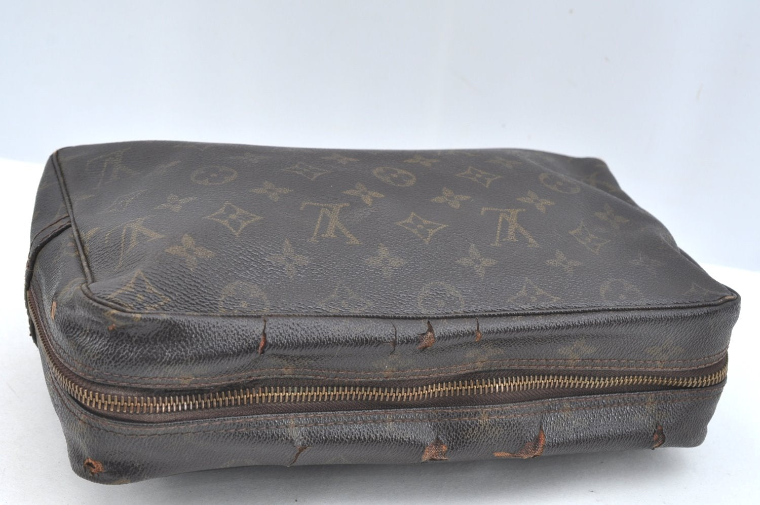 Auth Louis Vuitton Monogram Trousse Toilette 28 Clutch Bag M47522 Junk K7018