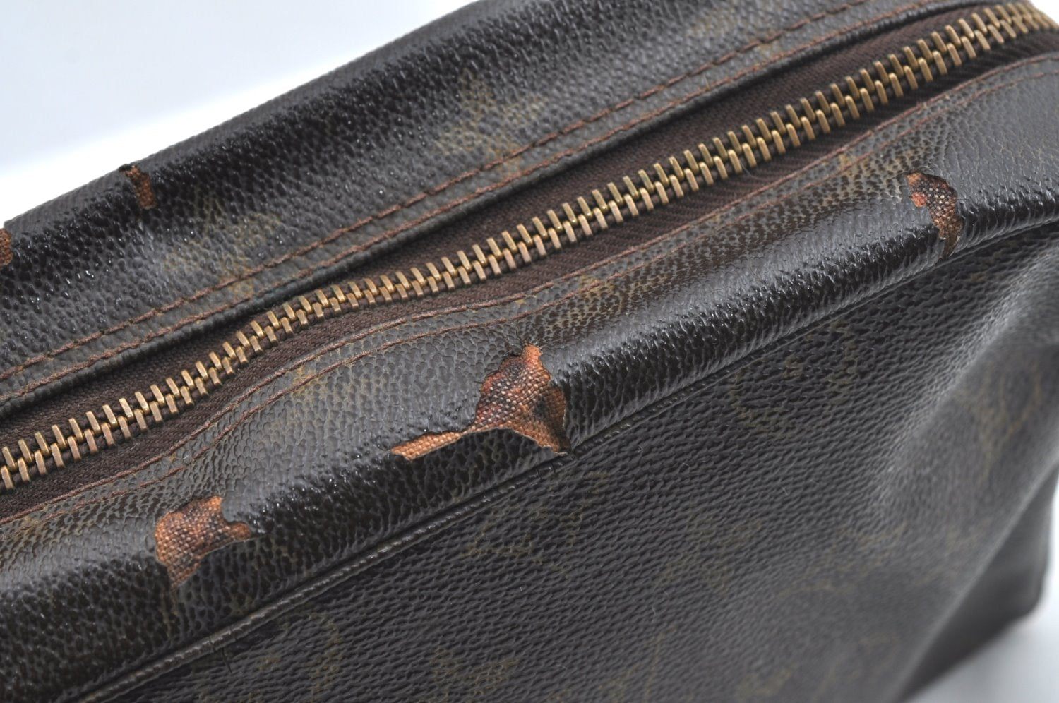 Auth Louis Vuitton Monogram Trousse Toilette 28 Clutch Bag M47522 Junk K7018