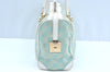 Authentic GUCCI Hand Boston Bag Purse GG Canvas Leather 0000851 Light Blue K7020