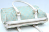 Authentic GUCCI Hand Boston Bag Purse GG Canvas Leather 0000851 Light Blue K7020