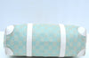 Authentic GUCCI Hand Boston Bag Purse GG Canvas Leather 0000851 Light Blue K7020