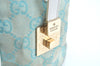 Authentic GUCCI Hand Boston Bag Purse GG Canvas Leather 0000851 Light Blue K7020