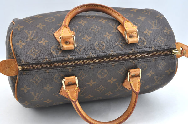 Authentic Louis Vuitton Monogram Speedy 30 Hand Boston Bag M41526 LV K7028