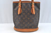 Authentic Louis Vuitton Monogram Bucket PM Shoulder Tote Bag M42238 Junk K7039