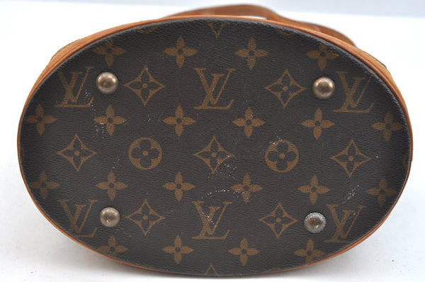 Authentic Louis Vuitton Monogram Bucket PM Shoulder Tote Bag M42238 Junk K7039